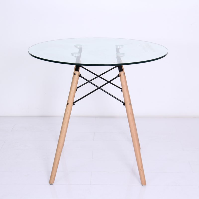 Mesa Paris Redonda Vidrio Transparente 0,80